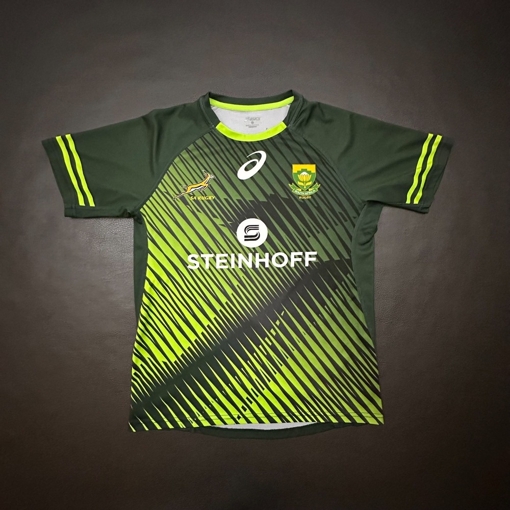 ASICS South Africa Springbok Sevens Jersey Mens Medium Green Performance Rugby
